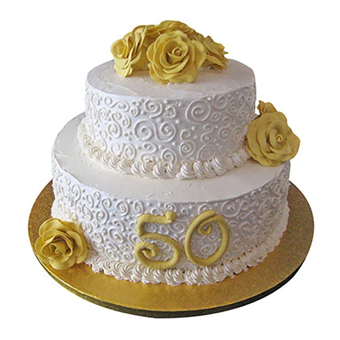3kg Anniversary Fondant 2 Tier Cake