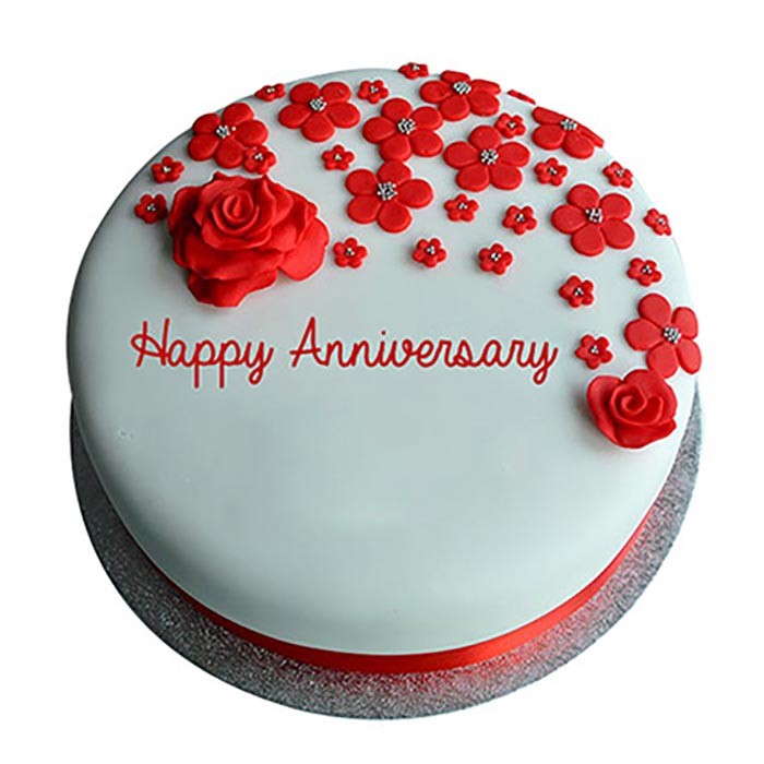 1kg Anniversary Fondant Roses Cake
