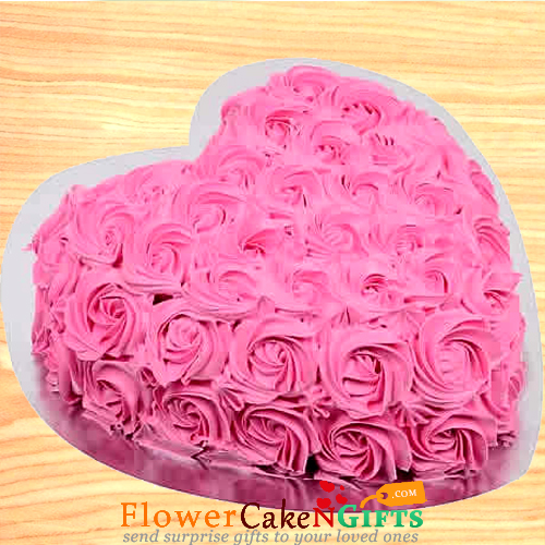 1Kg heart shape Black forest rose cake