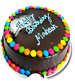 Half Kg Eggless Chocolate Gems Cake
