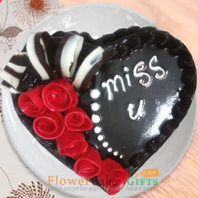 1kg chocolate truffle heart shape cake