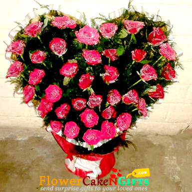 35  heart shape basket arrangement