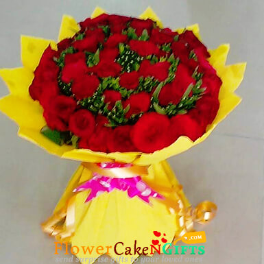 red roses bunch and greeting Card