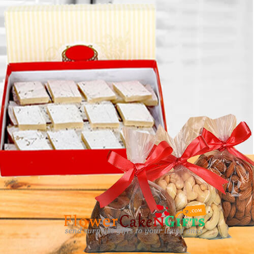 half kg dry fruit and half kg kaju barfi