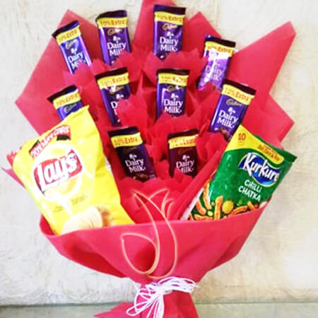chocolate kurkure lays bouquet