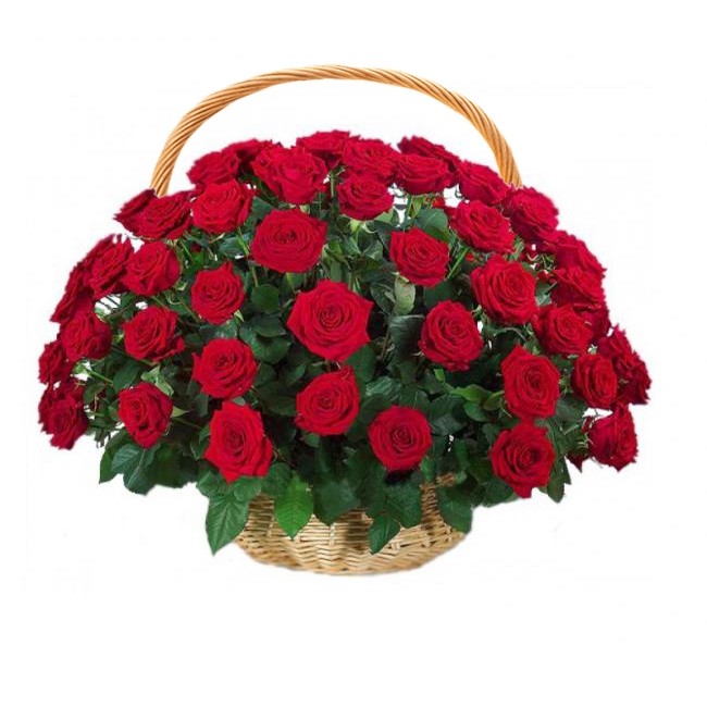 45 Red Roses Basket