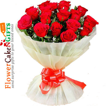 18 Red Roses Bouquet