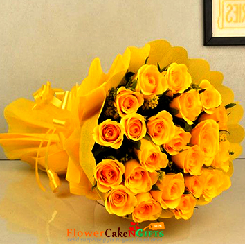 25 Yellow Roses Bouquet