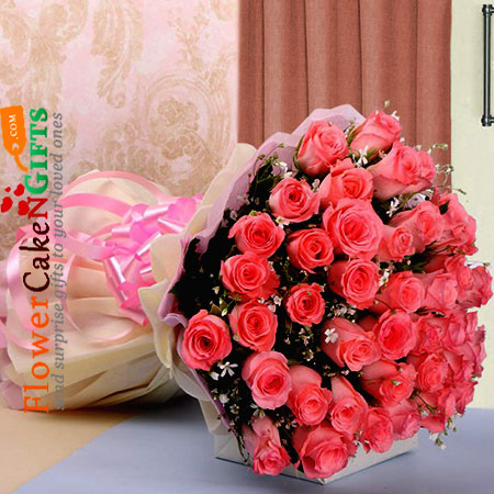 50 Pink Roses Bouquet