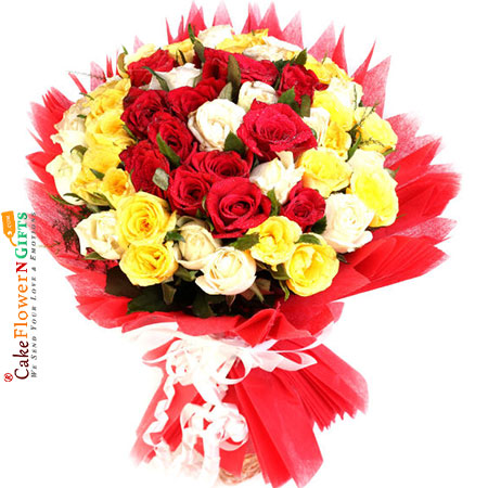 45 Mix Roses Bouquet