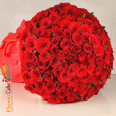 100 Red Roses Bouquet