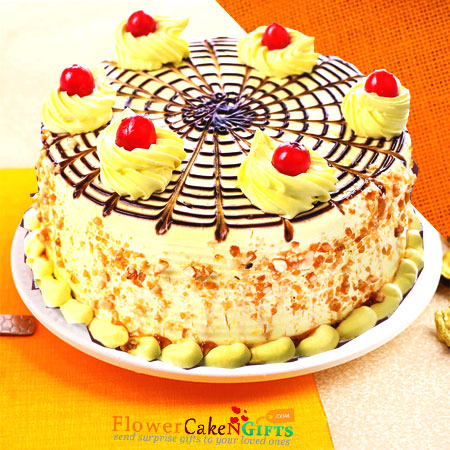 half kg eggless butterscotch cake
