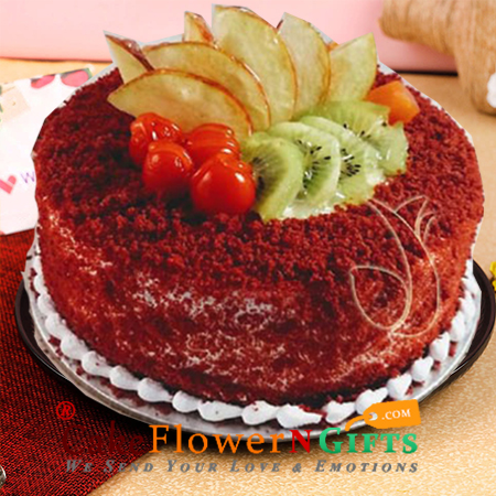 1kg eggless red velvet fruit cake