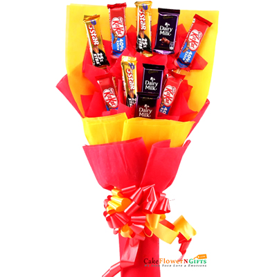 dairy milk kitkat 5 star assorted chocolate bouquet