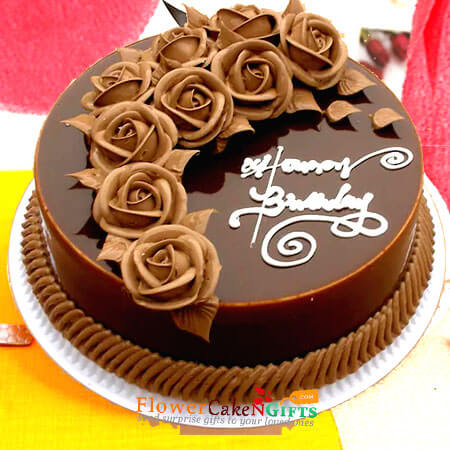 half kg eggless decorated chocolate truffle cake