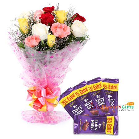 Mix Roses Bouquet n Chocolate
