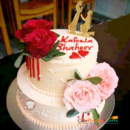 3kgs 2 tier roses vanilla cake