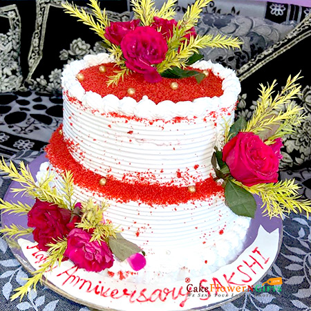 3 kg 2 tier red velvet cake