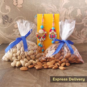 500gms dry fruits with rakhi